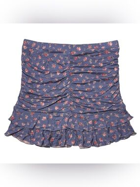 NWT Art Class Floral Shirred Ruffle Skirt Purple XXL (18)